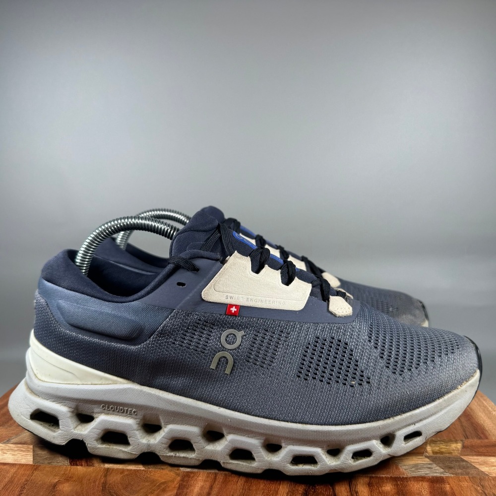 On Running Cloudstratus Mens 8.5 Navy Blue Grey Road Running Shoes 3MD30112139